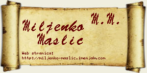 Miljenko Maslić vizit kartica
